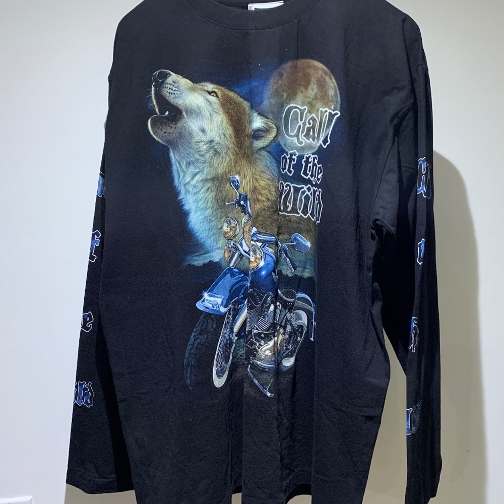 Call of the wild vintage biker - long sleeve